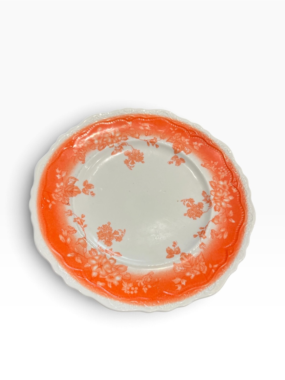 Vintage Anthropologie Orange Chinoiserie Transferware Salad Plate